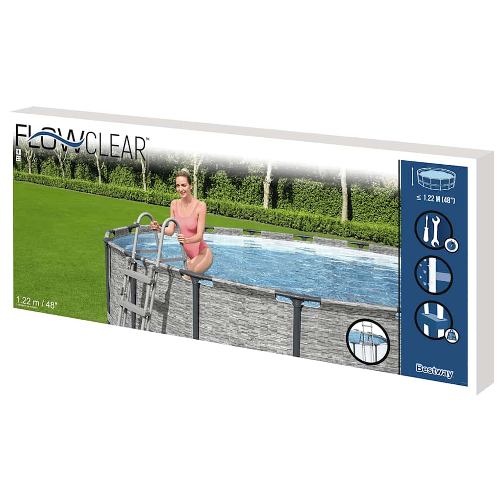 Flowclear poolstige med 4 trin 122 cm