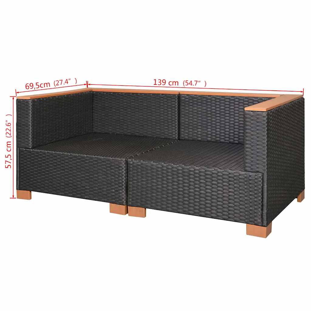 havesofa polyrattan sort