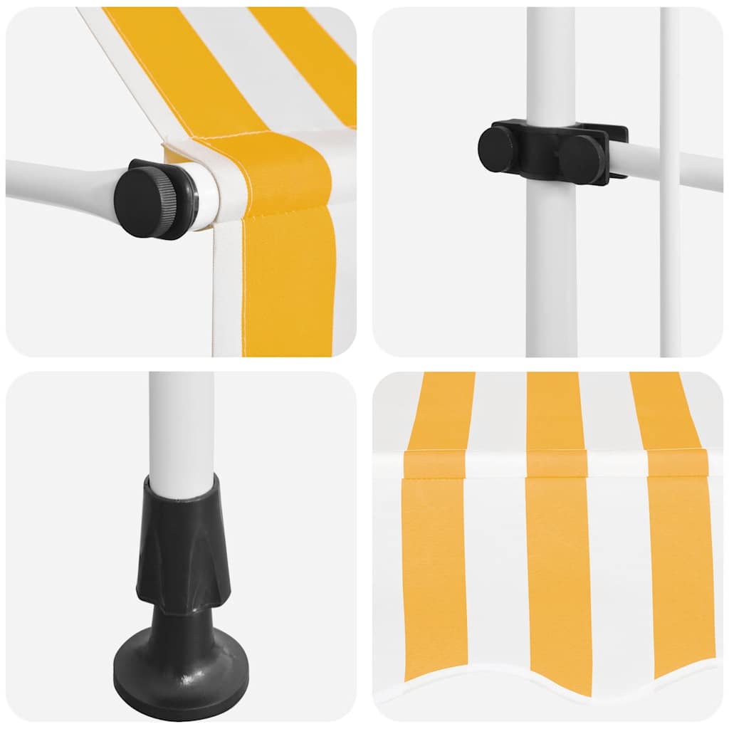 foldemarkise manuel betjening 350 cm stribet orange og hvid