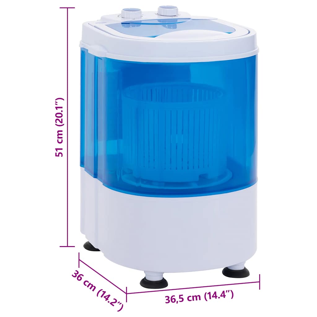 mini-vaskemaskine enkelttromle 2,6 kg