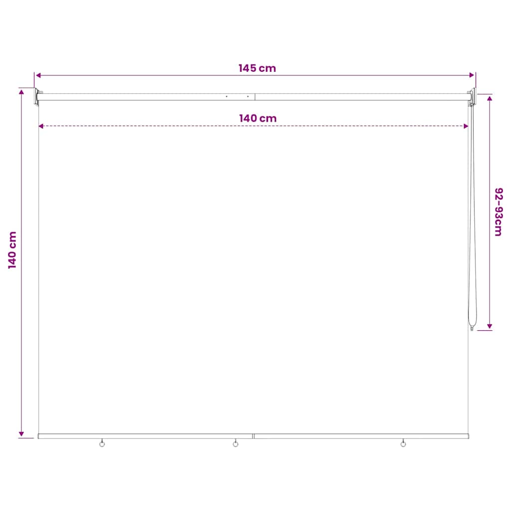 udendørs rullegardin 145 (B) x 140 (H) cm beige
