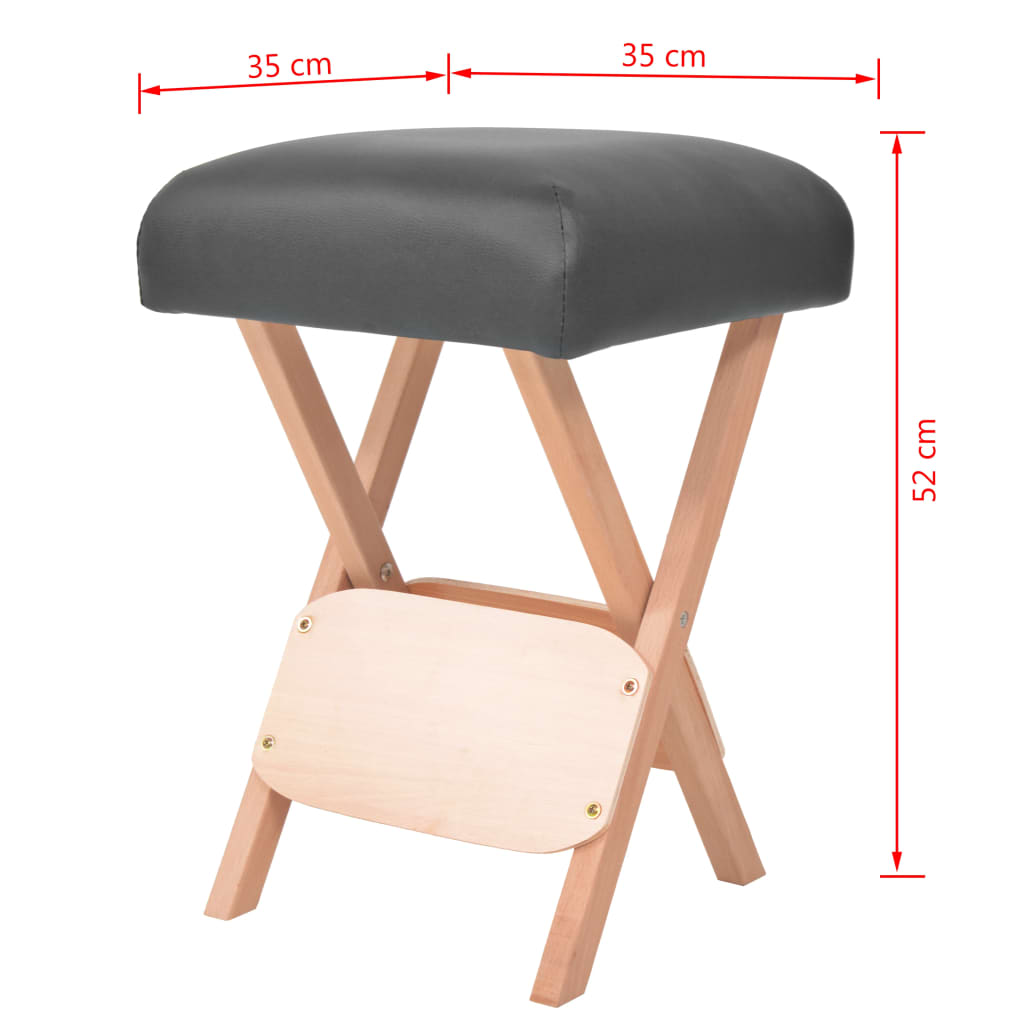 foldbar massagestol 12 cm tykt sæde 2 bolsterpuder hvid