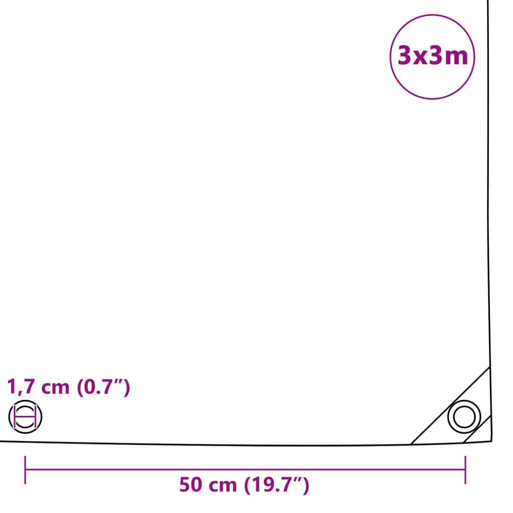 presenning 650 g/m² 3 x 3 m hvid