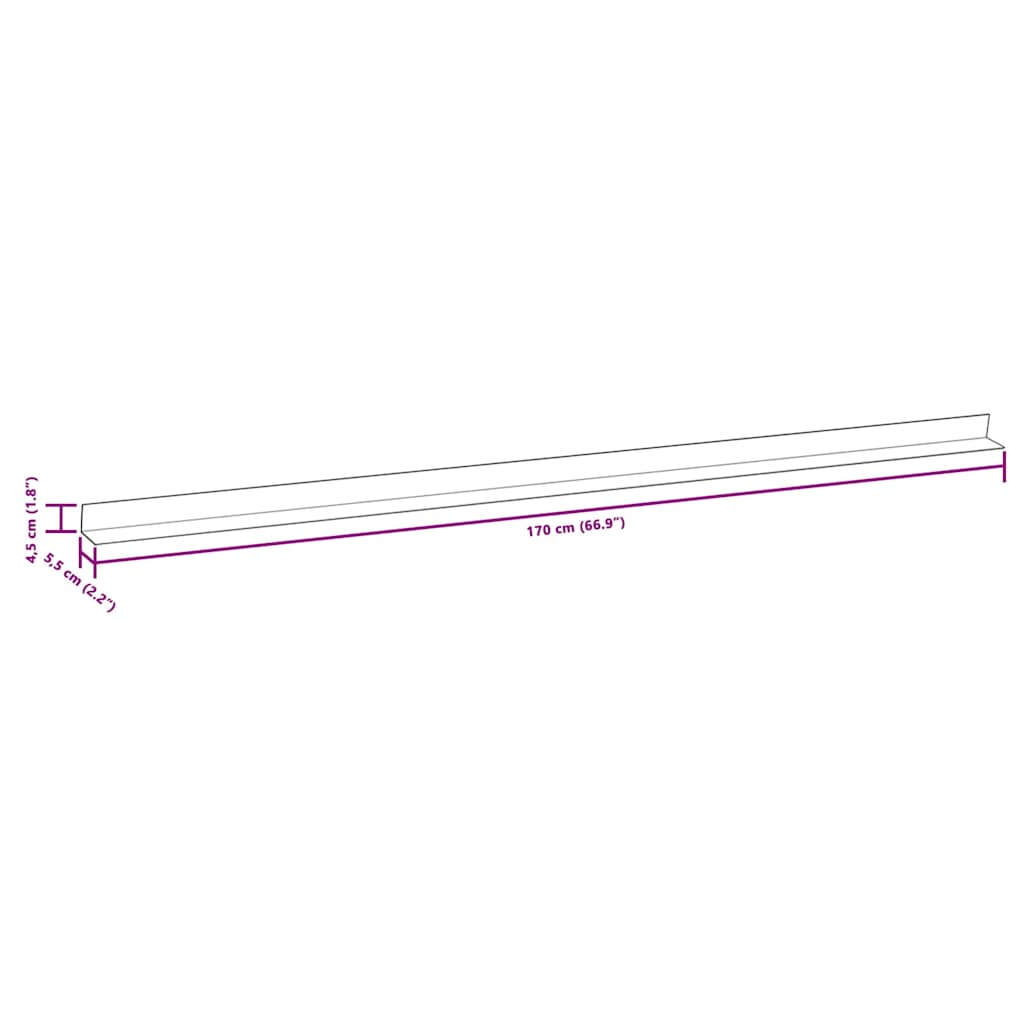 terrassevinkellister 5 stk. aluminium 170 cm sølvfarvet