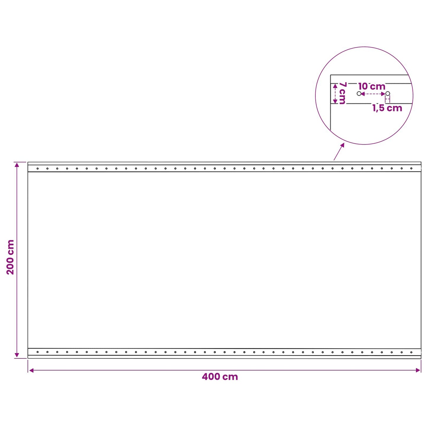 leno-presenning 260 g/m² 2 x 4 m hvid