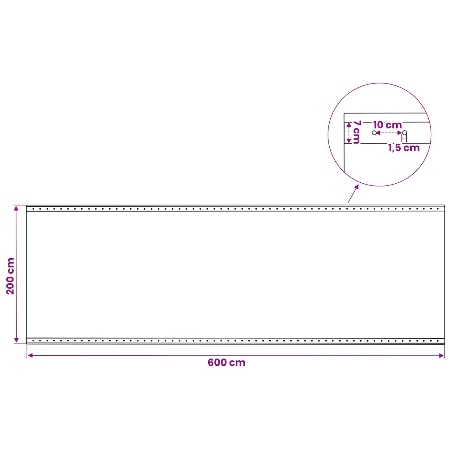 leno-presenning 260 g/m² 2 x 6 m hvid