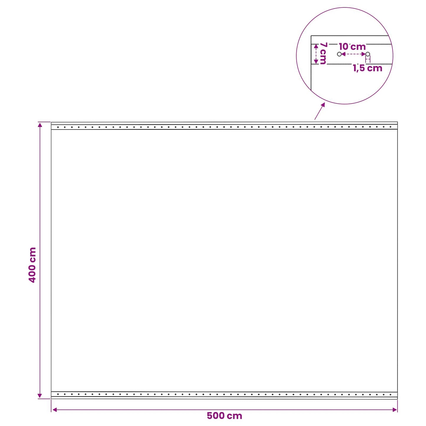 leno-presenning 260 g/m² 4 x 5 m hvid