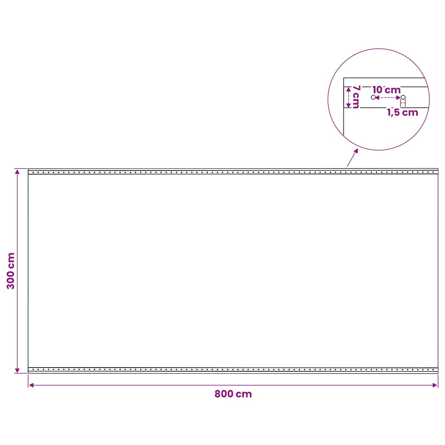 leno-presenning 260 g/m² 4 x 8 m hvid