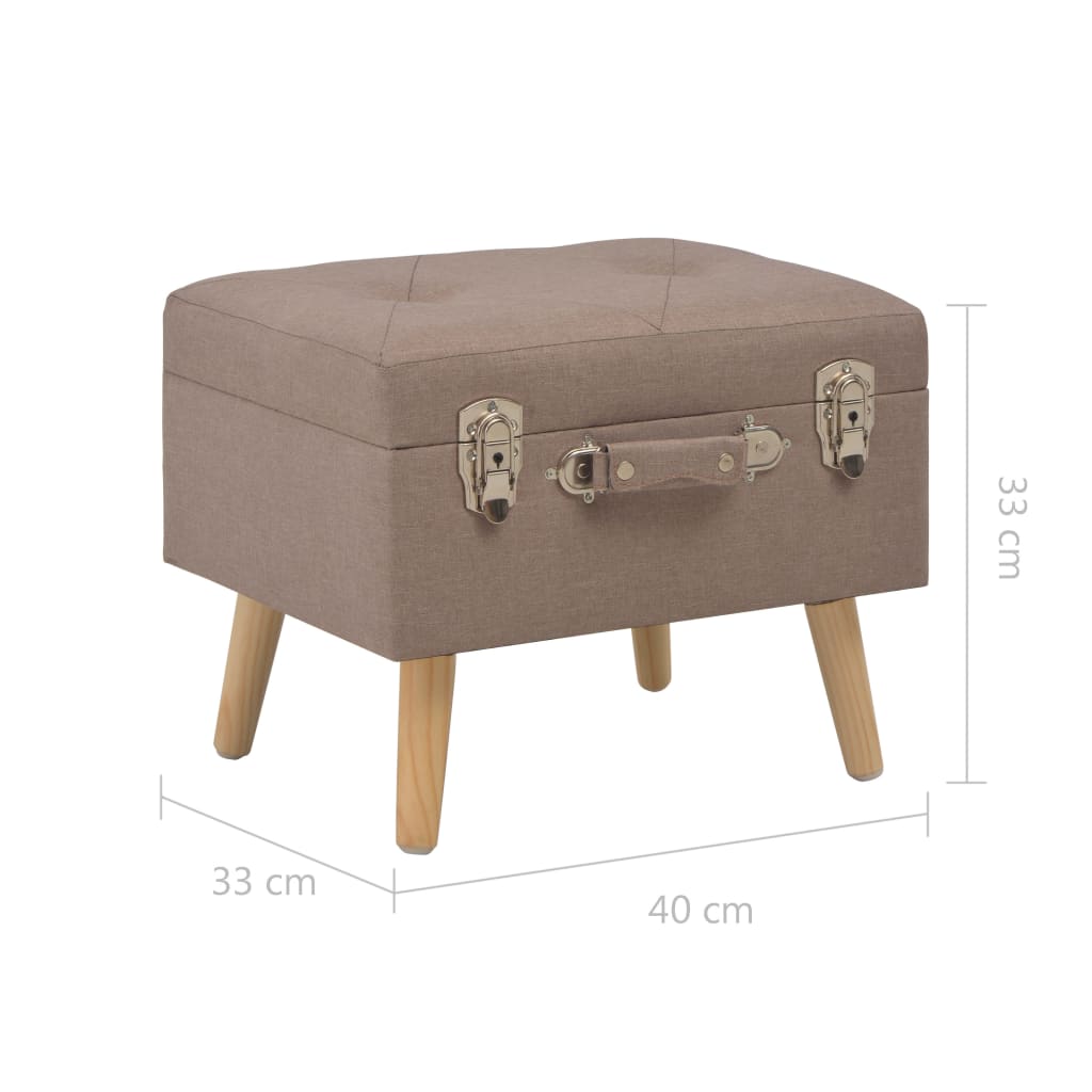 opbevaringstaburet stof 40 cm brun