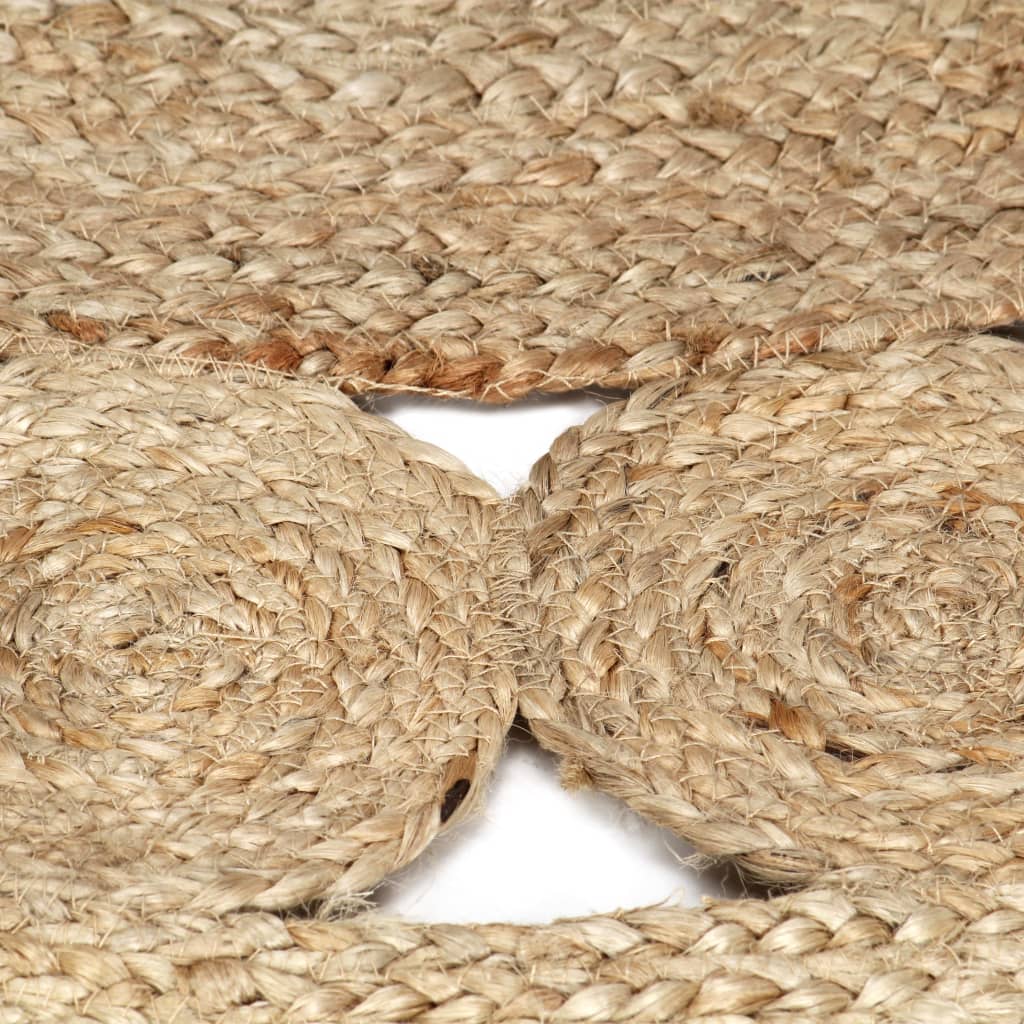 håndlavet tæppe flettet jute 90 cm