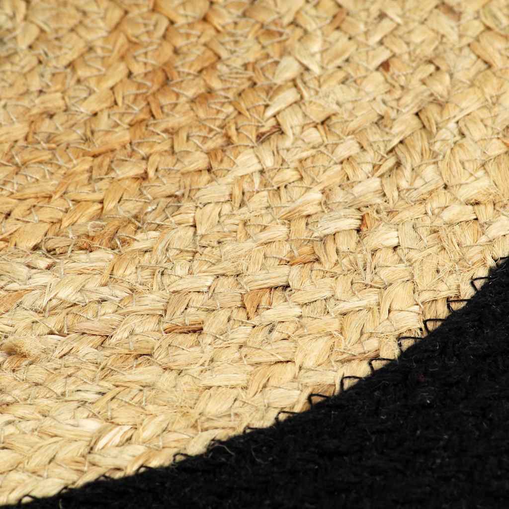 dækkeservietter 6 stk. 38 cm jute og bomuld natur og sort