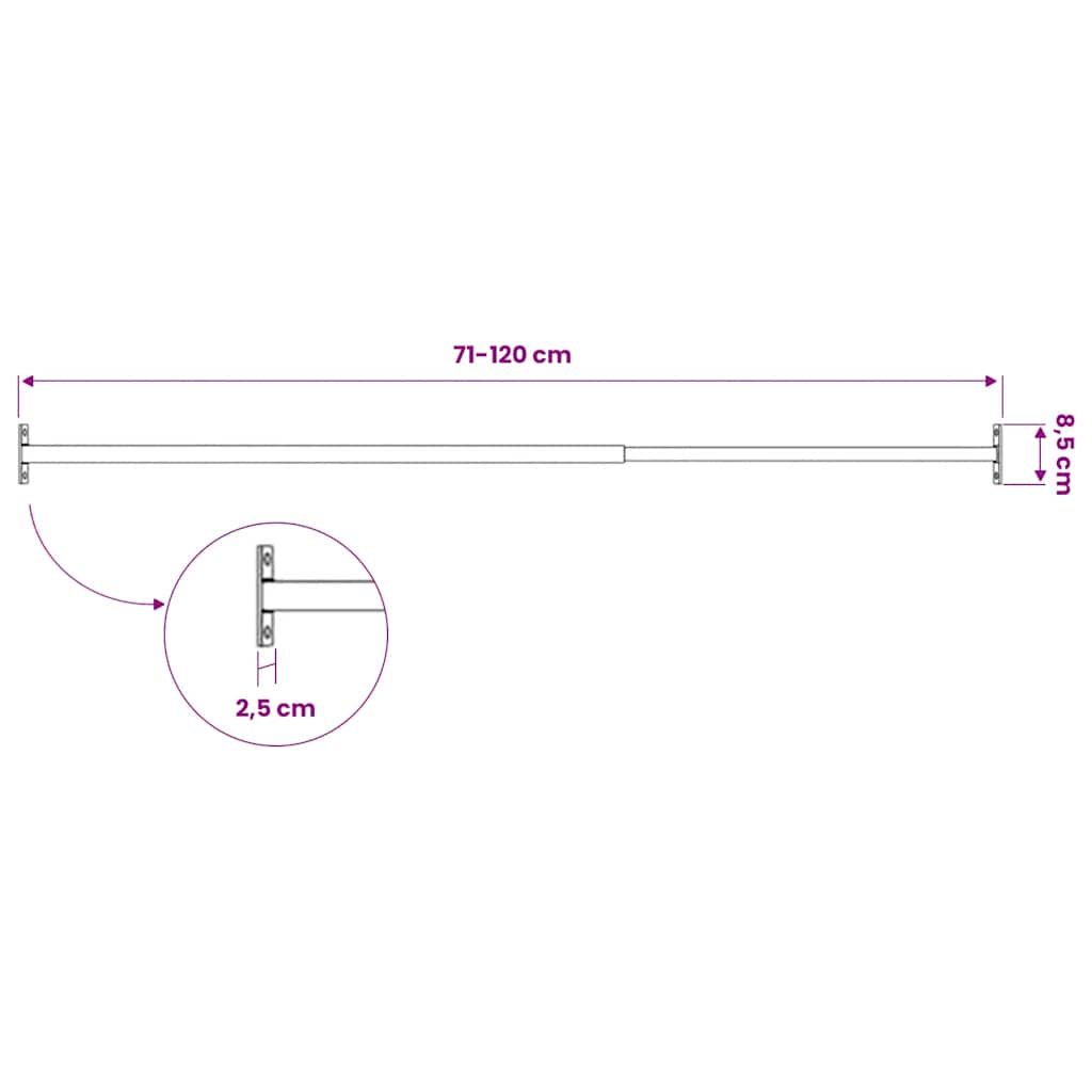 sikkerhedsstænger til vinduet 3 stk. justérbar 710-1200 mm