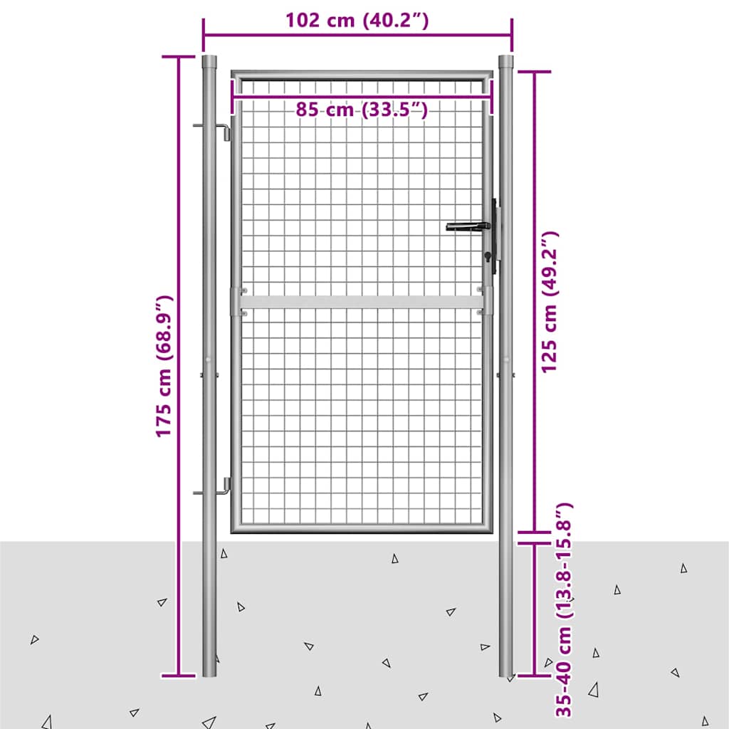 havelåge galvaniseret stål 100x125 cm sølv