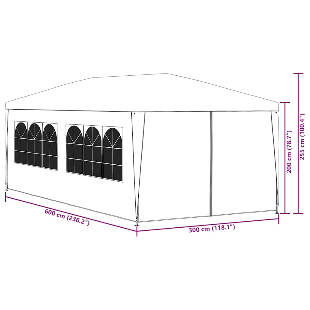 festtelt 3 x 6 m blå