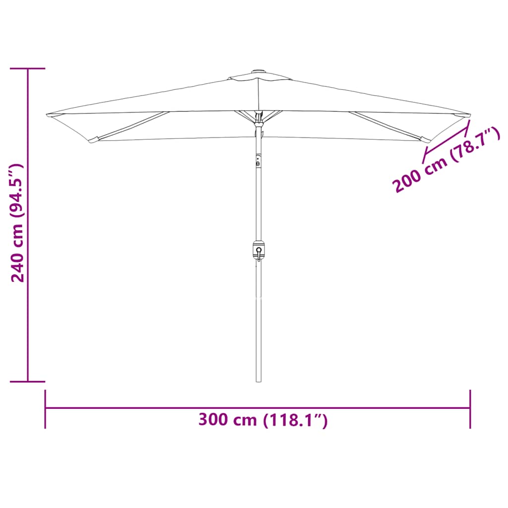 parasol 200x300 cm rektangulær grøn