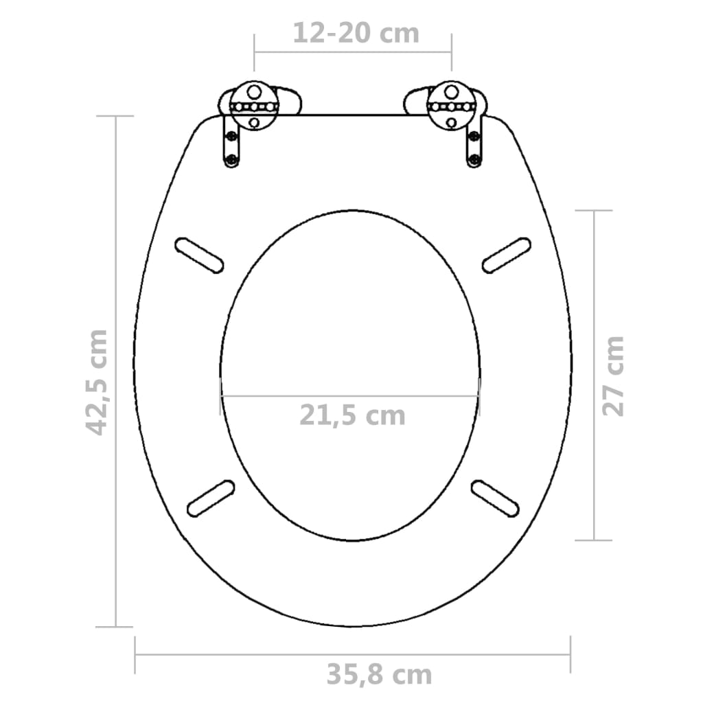 toiletsæde MDF soft close-låg enkelt design sort