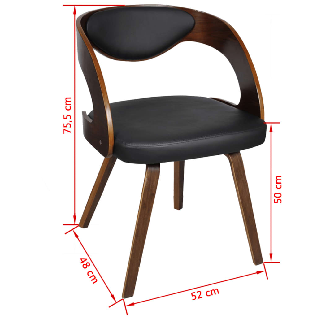 spisebordsstole 6 stk. kunstlæder brun