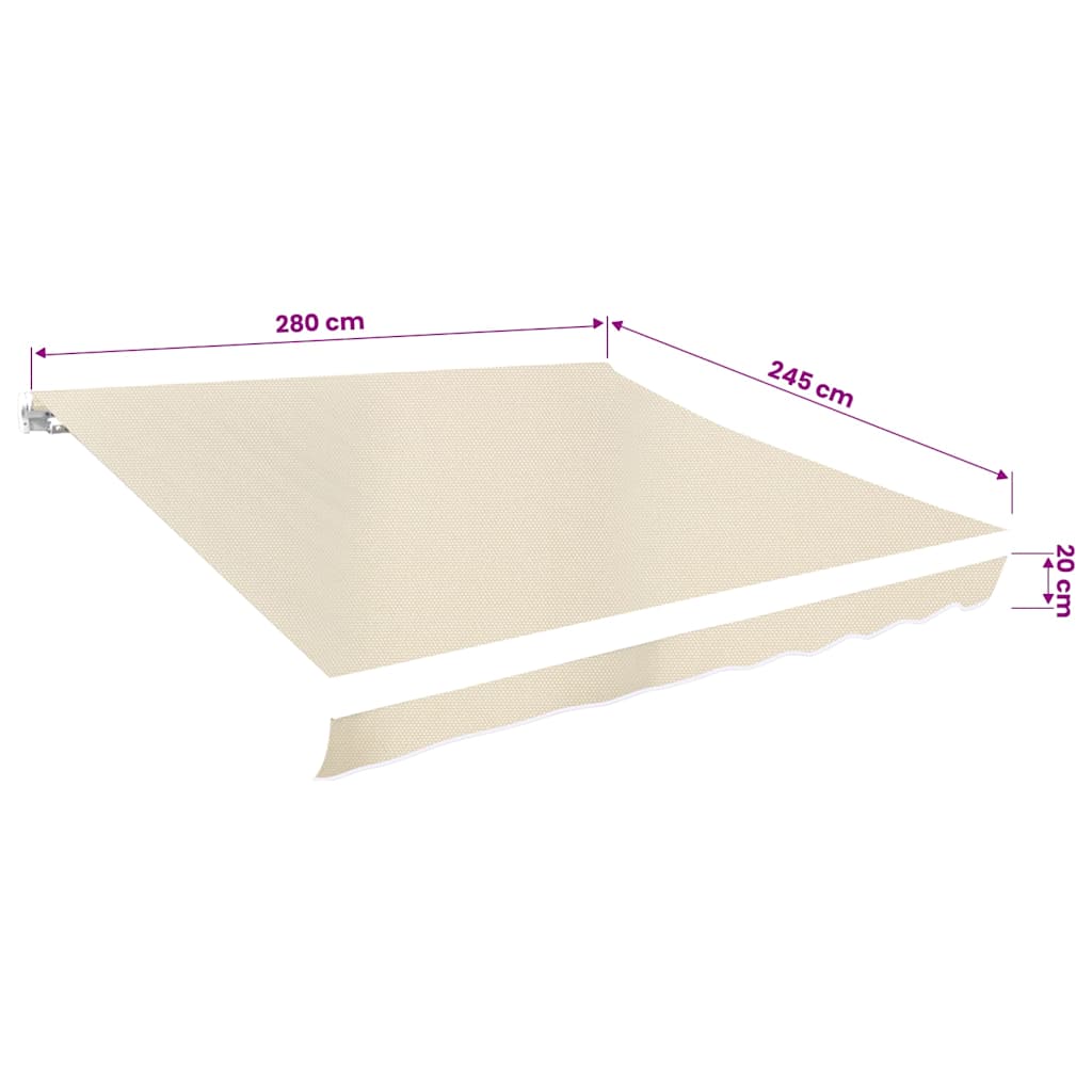 udskiftningsdug til markise 3x2,5 m polyester cremefarvet