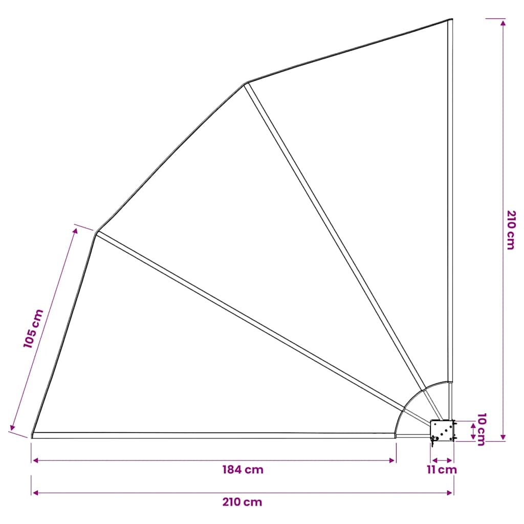 sammenklappelig sidemarkise til altan grå 210 x 210 cm