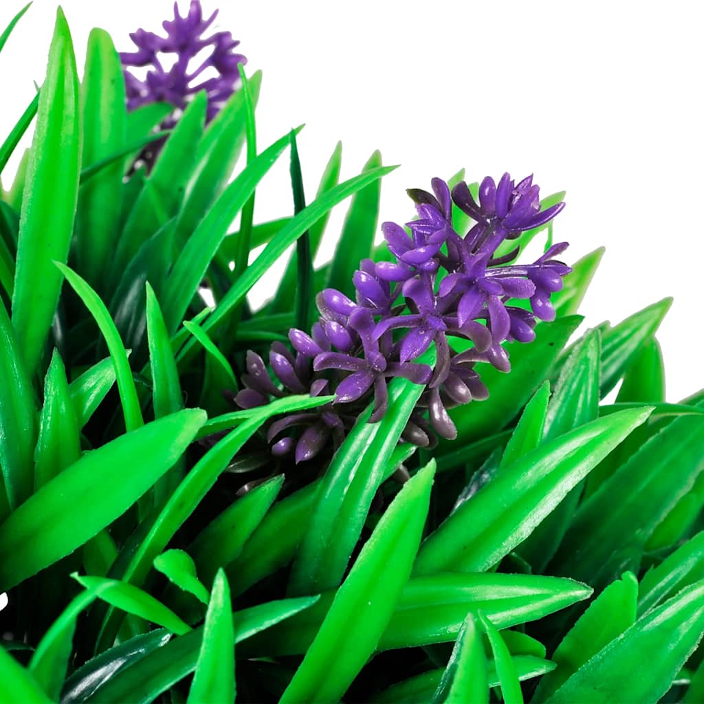 sæt med 2 kunstige buksbom-kugler med lavendel 30 cm