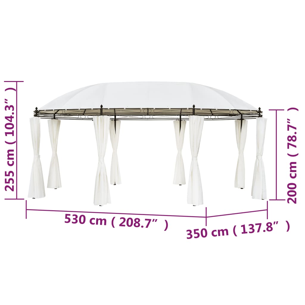 pavillon 530x350x265 cm cremefarvet