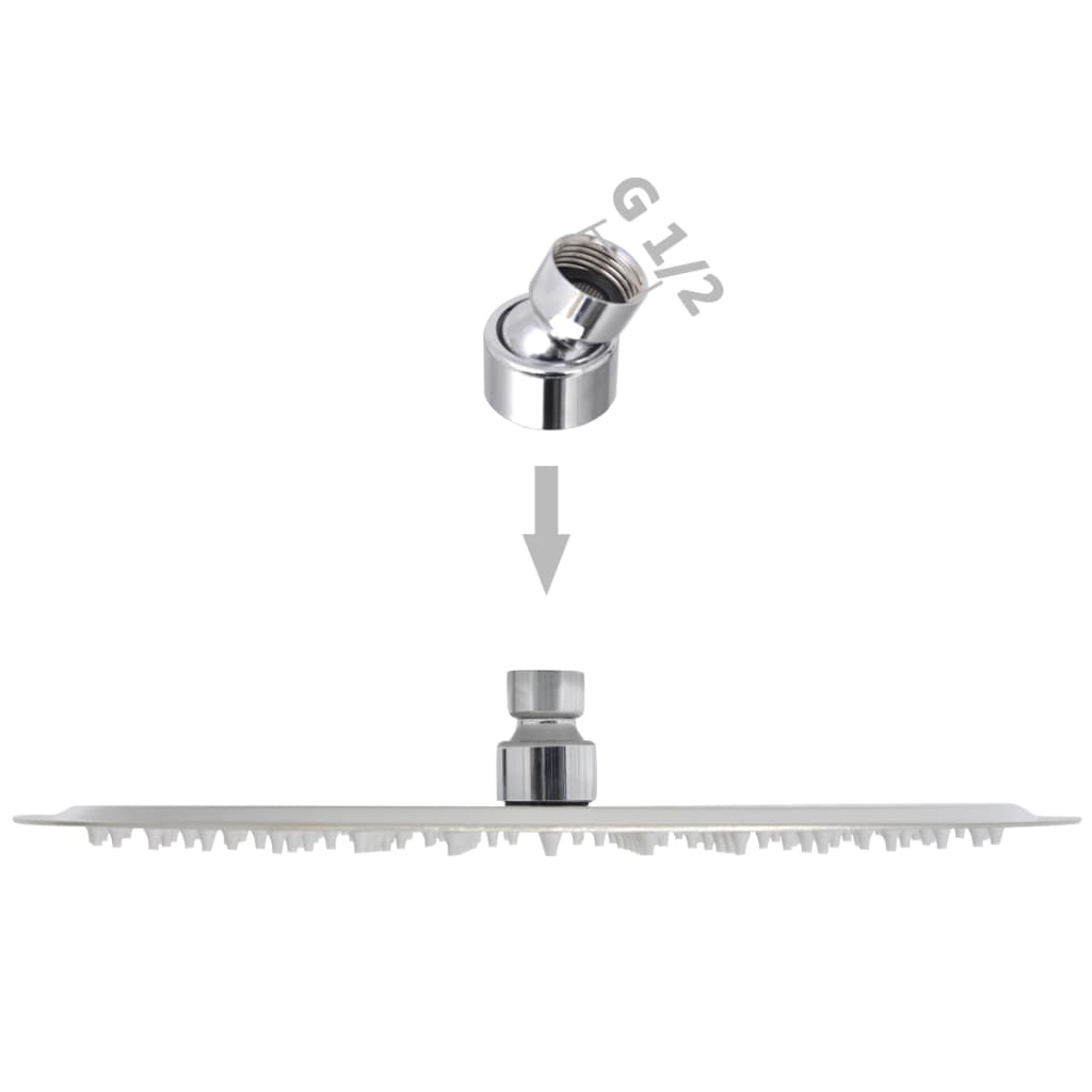 Brusehoved rustfrit stål 30 cm rund