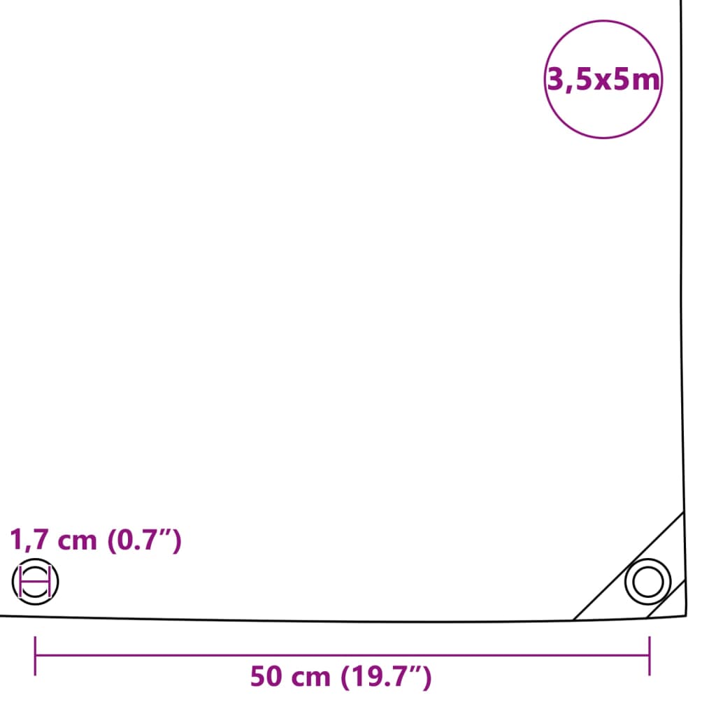 presenning 650 g/m² 3,5 x 5 m hvid