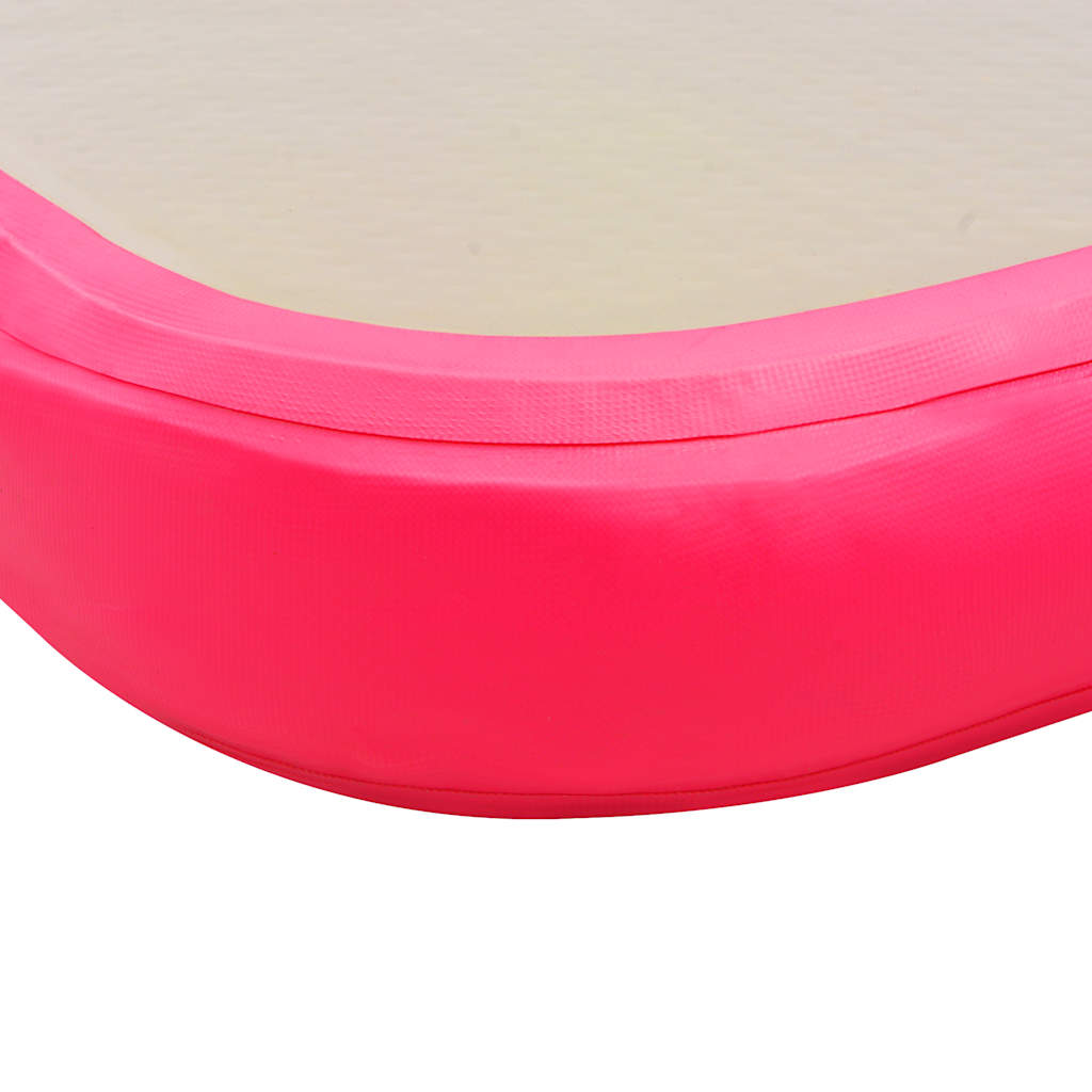 oppustelig gymnastikmåtte med pumpe 800 x 100 x 10 cm PVC Pink