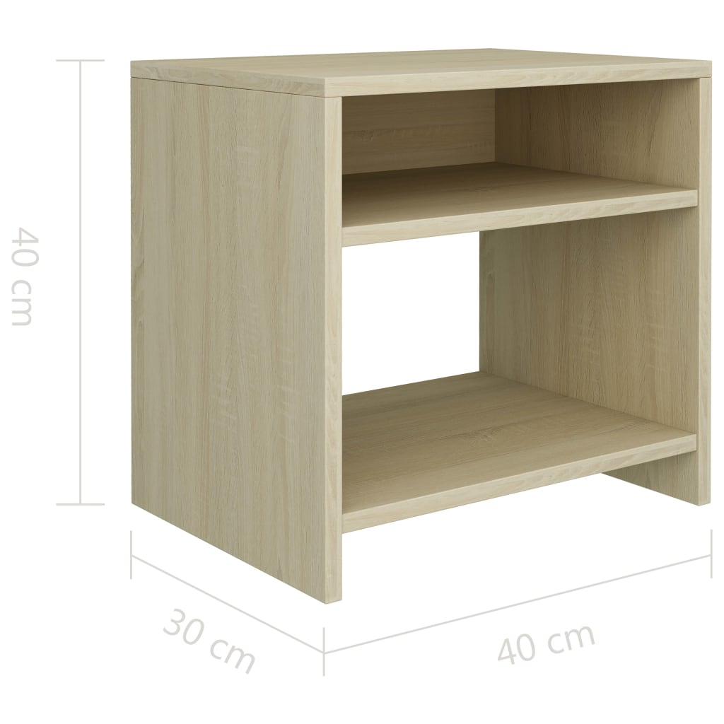 sengebord 40x30x40 cm konstrueret træ Sonoma-eg