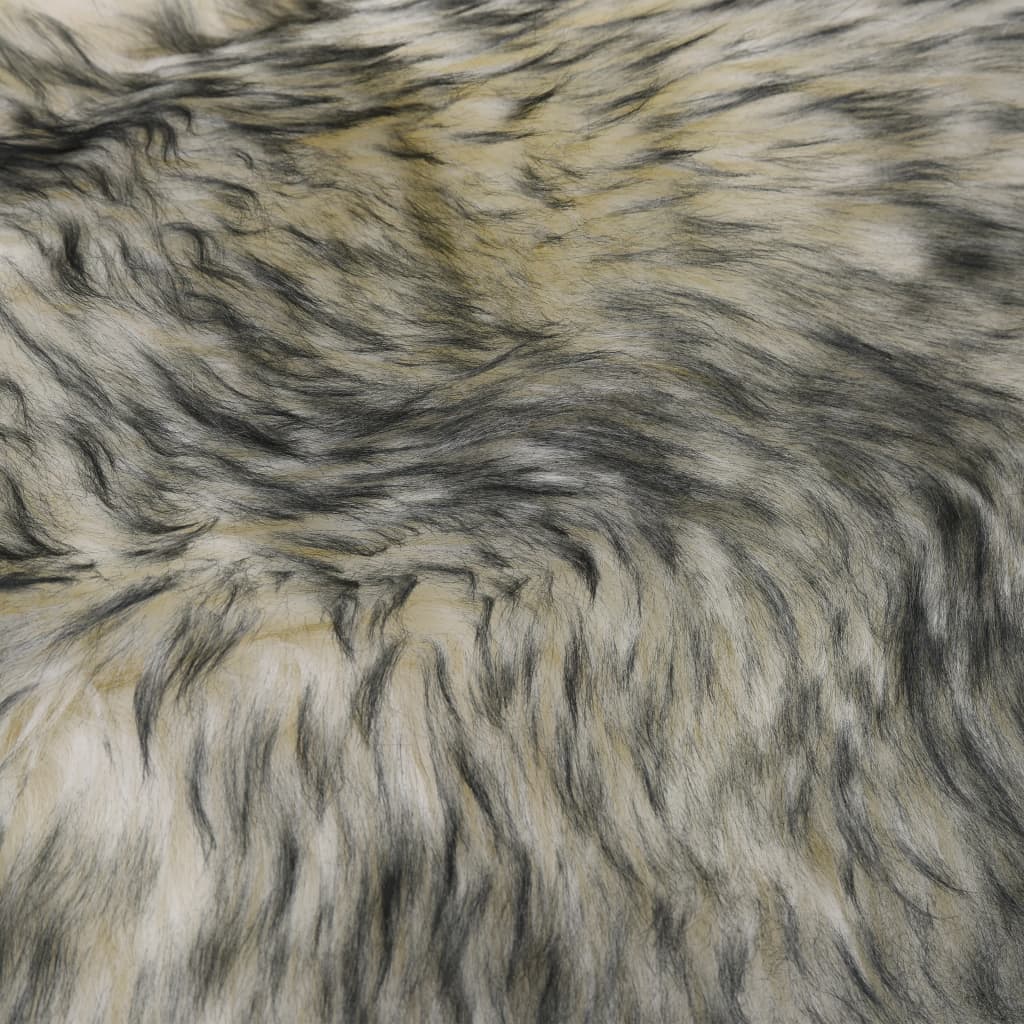 gulvtæppe 60x180 cm fårelæder gråmeleret