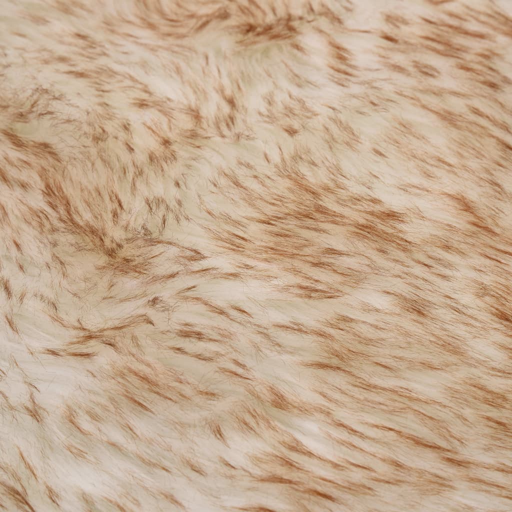 gulvtæppe 60x90 cm kunstigt fårelæder brunmeleret
