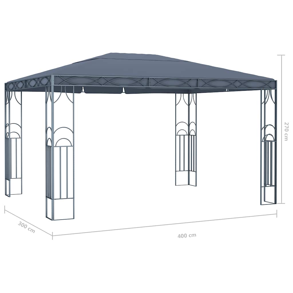 pavillon 400 x 300 cm antracitgrå