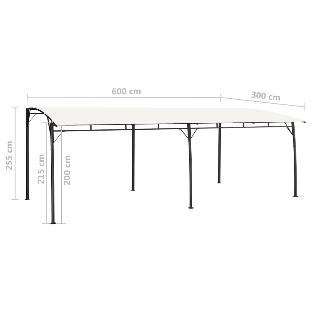 fritstående markise 6x3x2,55 m cremefarvet