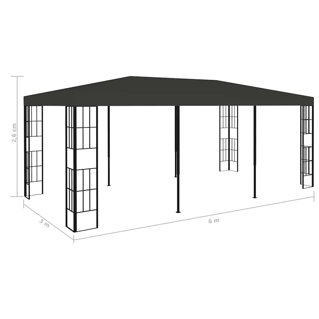pavillon 3x6 m antracitgrå