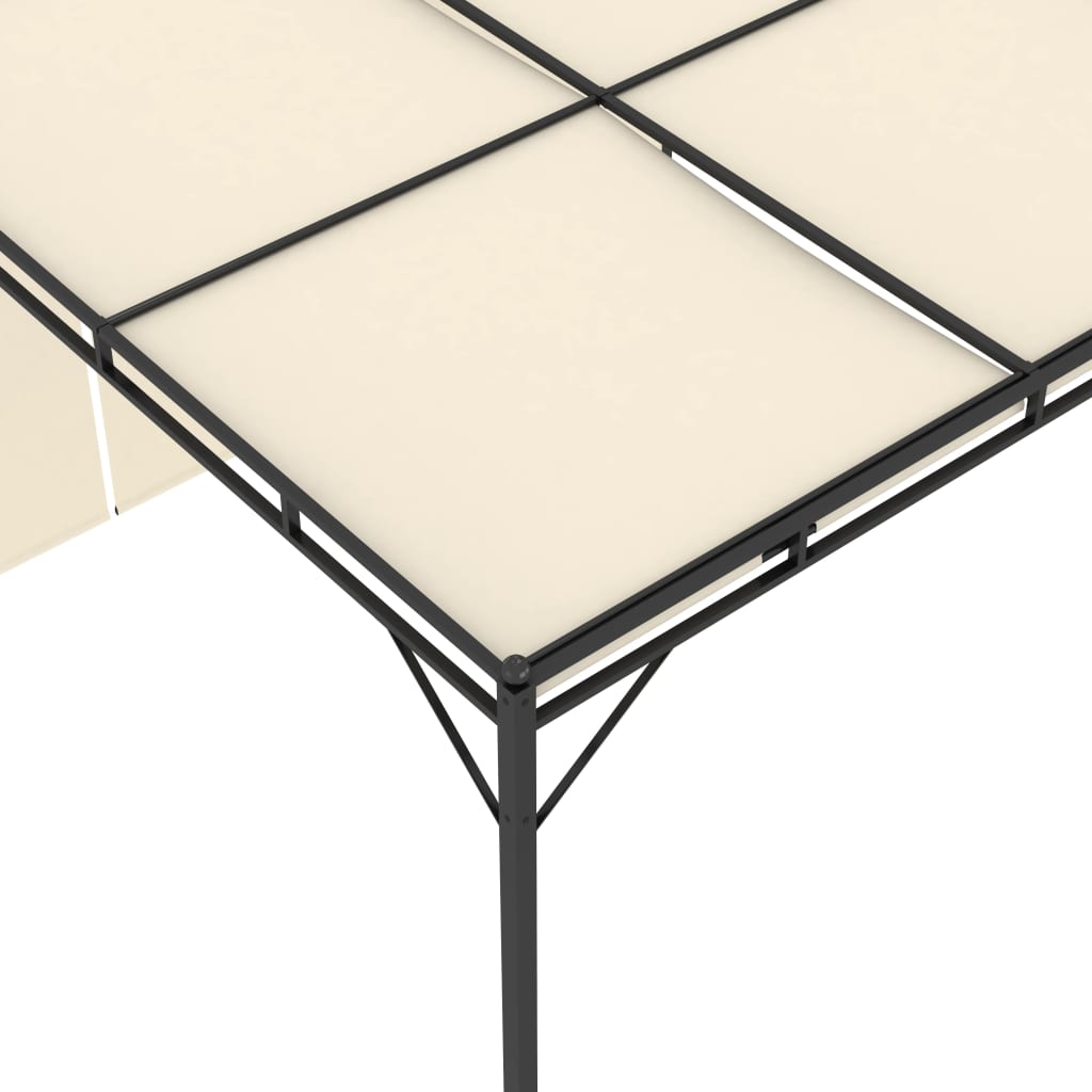 havepavillon med gardin 3x3x2,25m cremefarvet