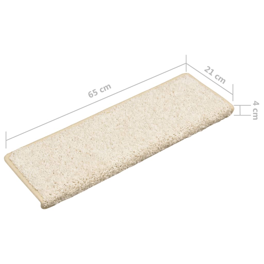 trappemåtter 15 stk. 65x21x4 cm hvide rektangulære kant