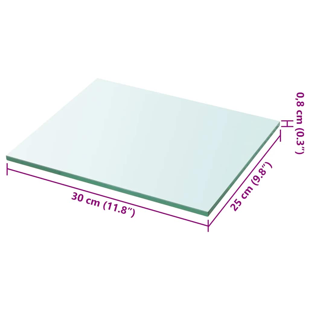 hylder 2 stk. glaspanel 30 x 25 cm klar