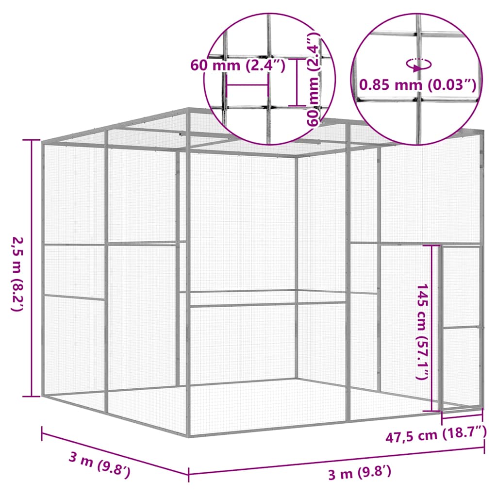 kattebur 3x3x2,5 cm galvaniseret stål