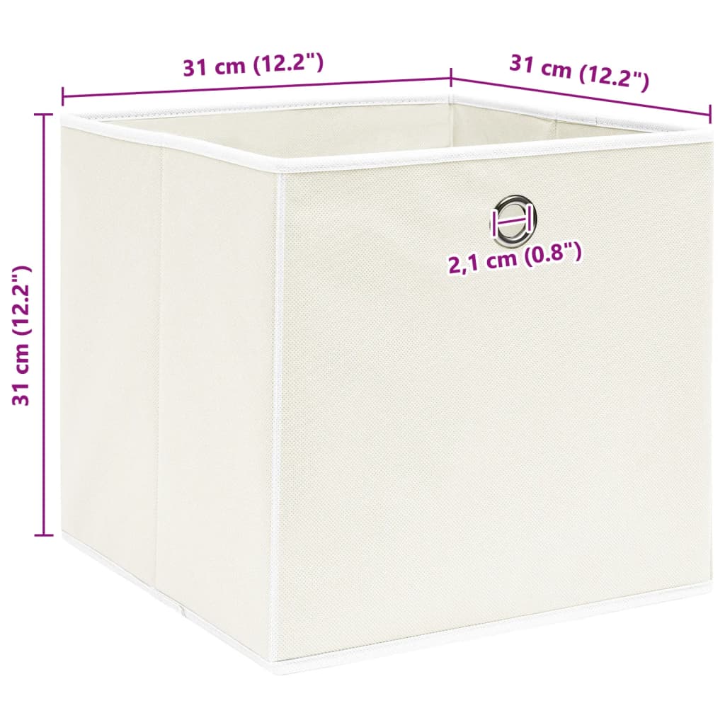 opbevaringskasser 4 stk. 32x32x32 stof hvid