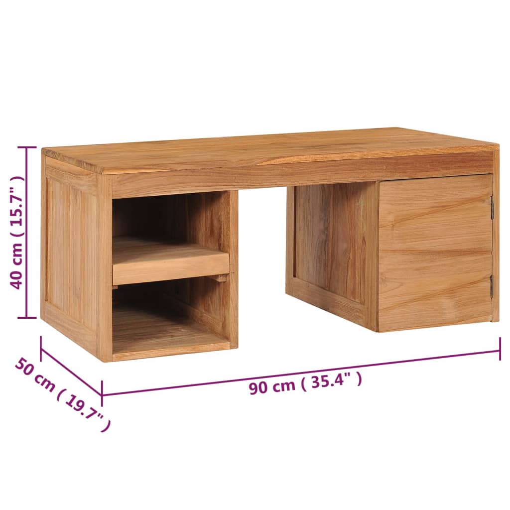 sofabord 90x50x40 cm massivt teaktræ
