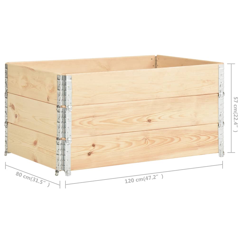 palleramme 3 stk. 80x120 cm massivt fyrretræ