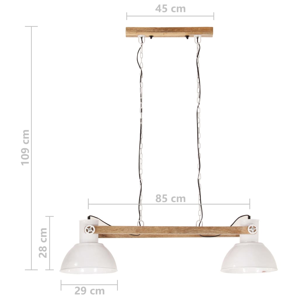 industriel hængelampe 25 W 109 cm E27 hvid
