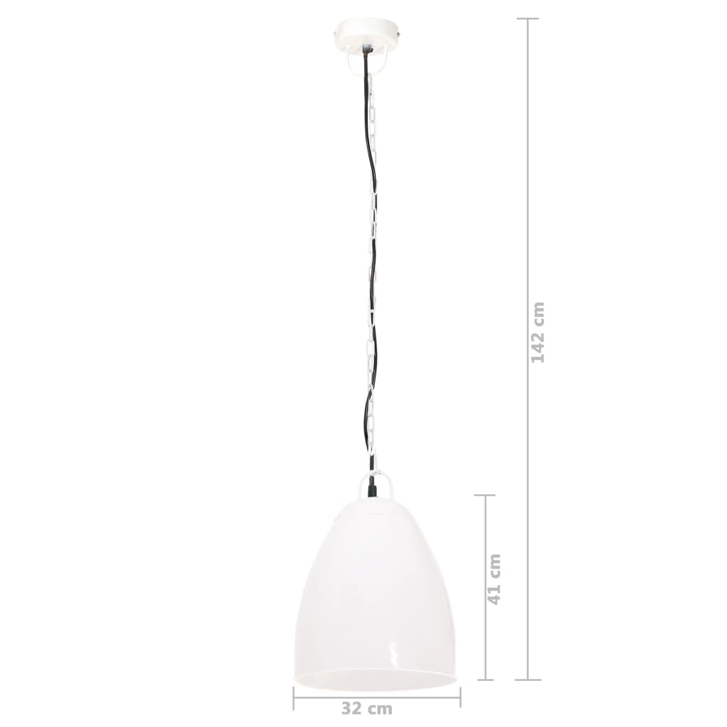 industriel hængelampe 25 W rund 32 cm E27 hvid