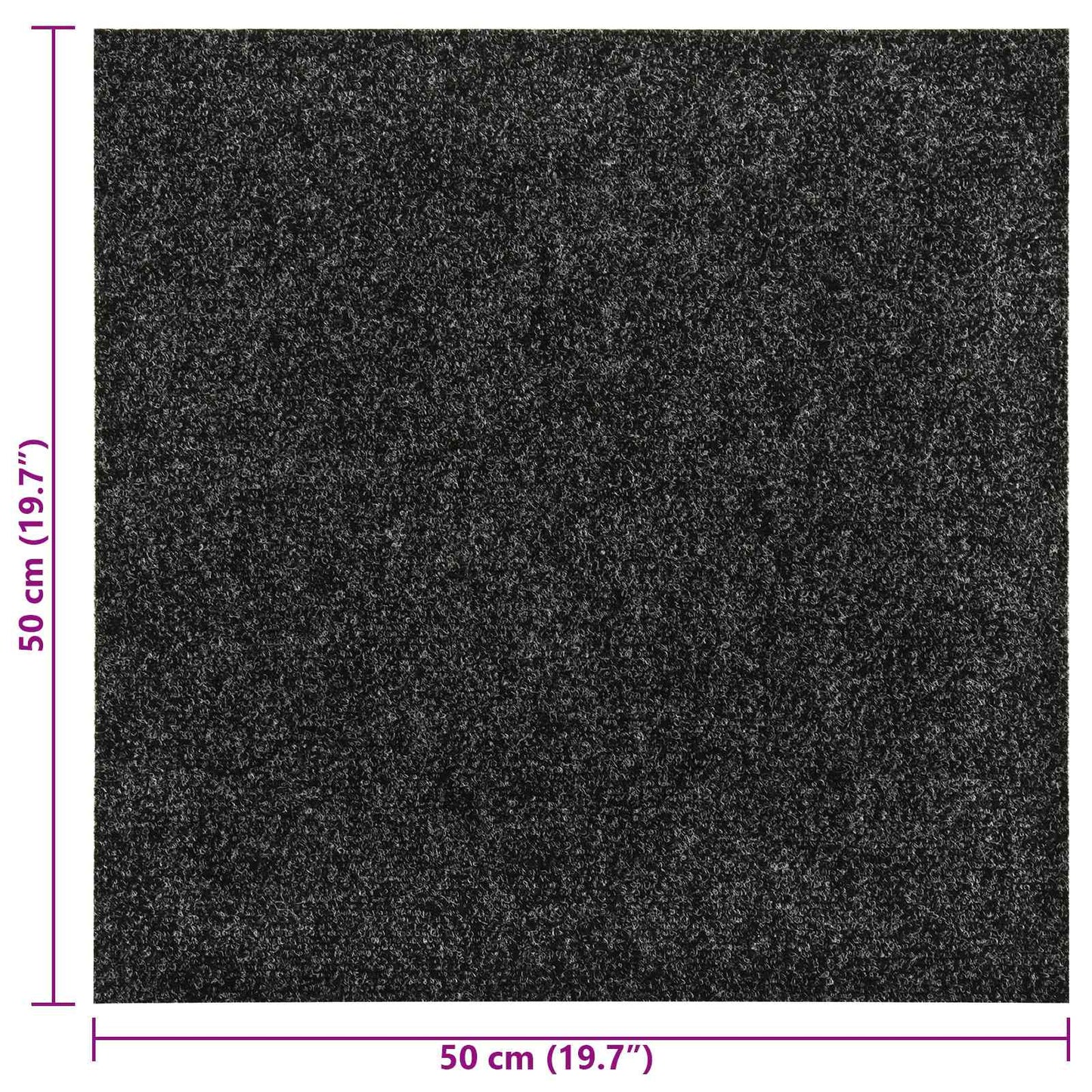 Tæppe 20 pcs Sort 50 x 50 cm Bitumen