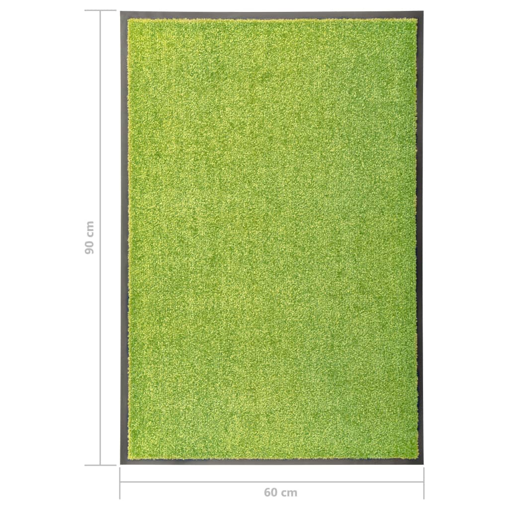 vaskbar dørmåtte 60x90 cm grøn