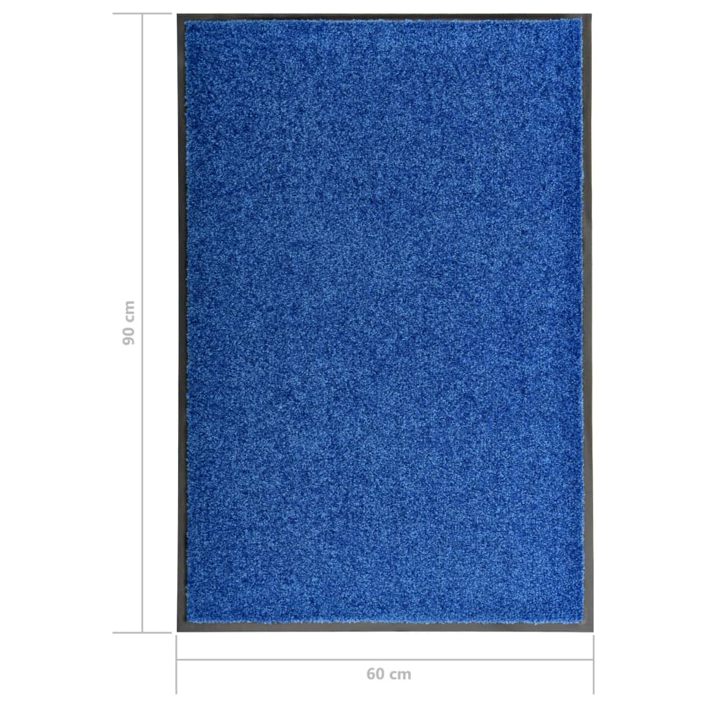 vaskbar dørmåtte 60x90 cm blå