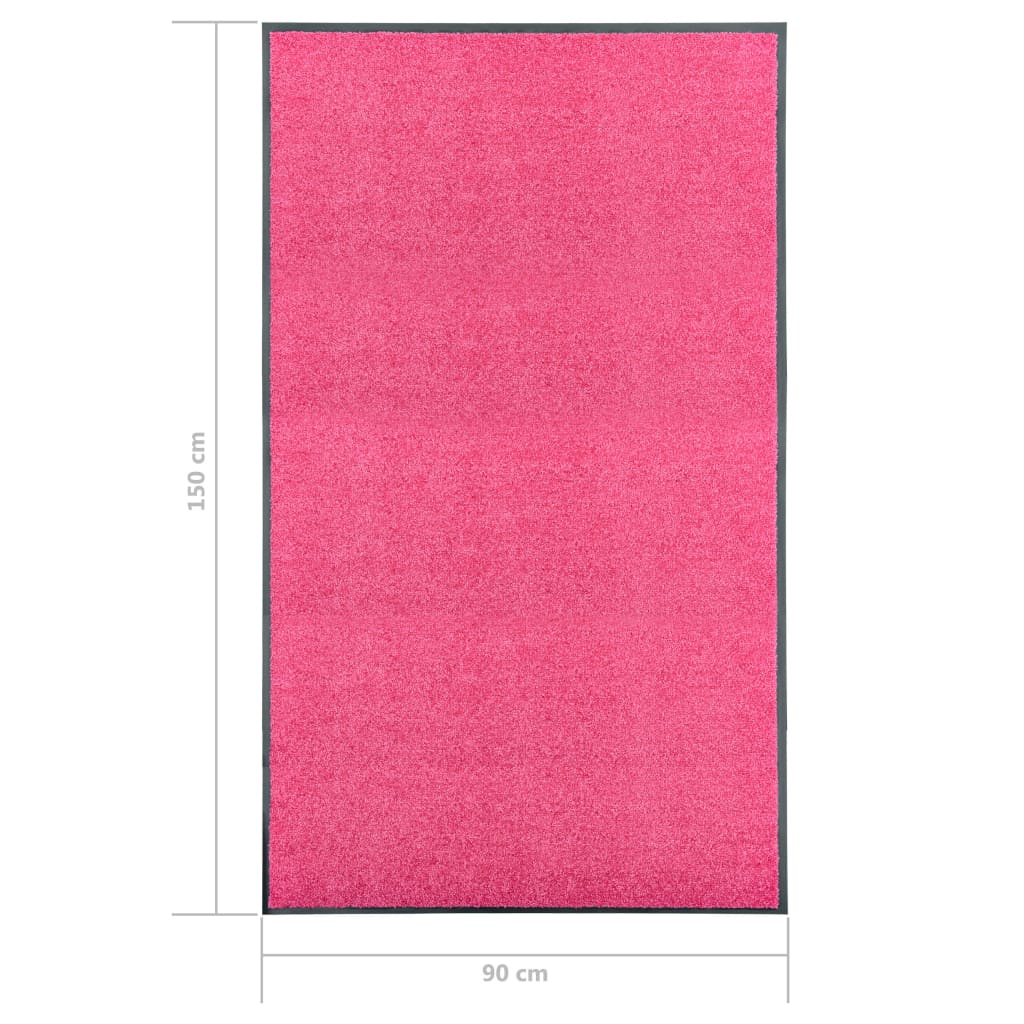 vaskbar dørmåtte 90x150 cm pink