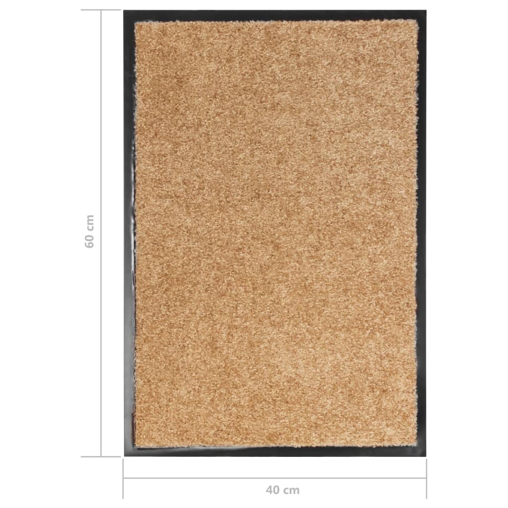 vaskbar dørmåtte 40x60 cm cremefarvet