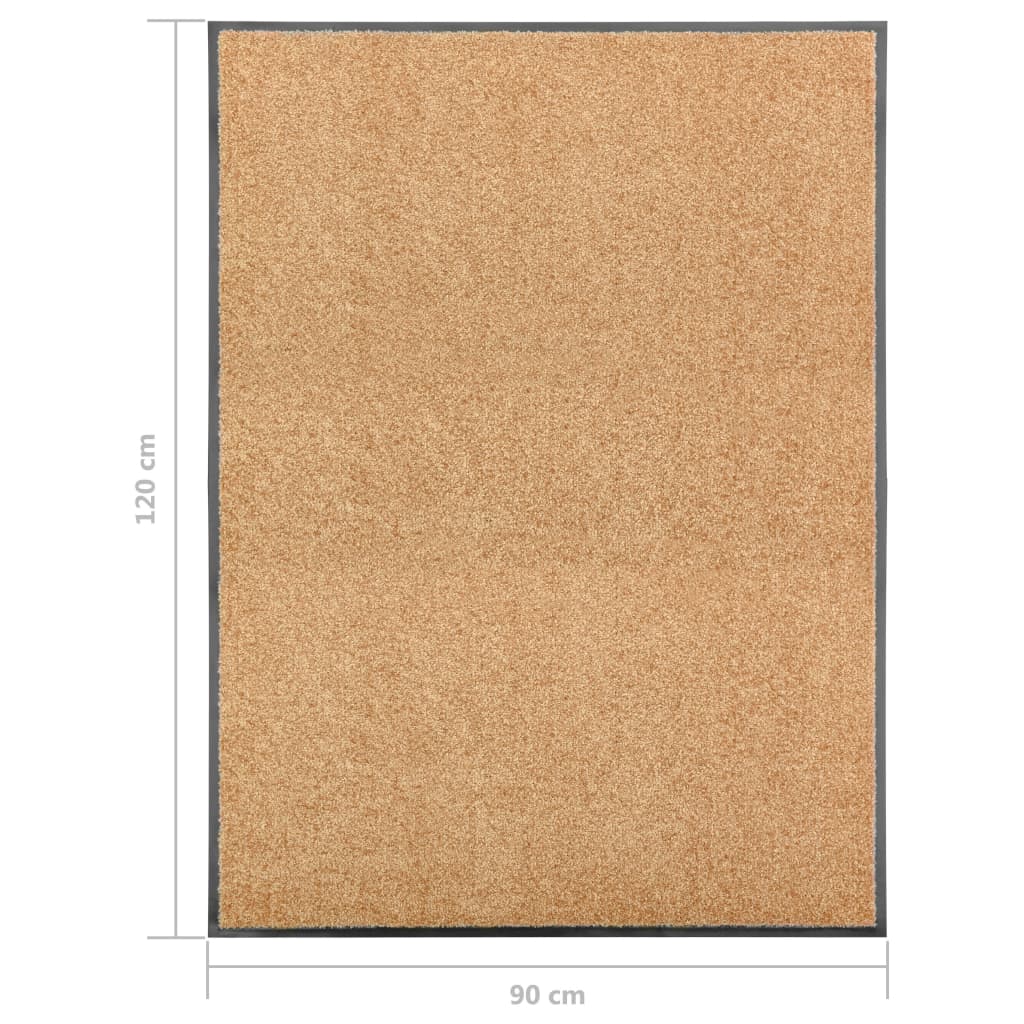 vaskbar dørmåtte 90x120 cm cremefarvet