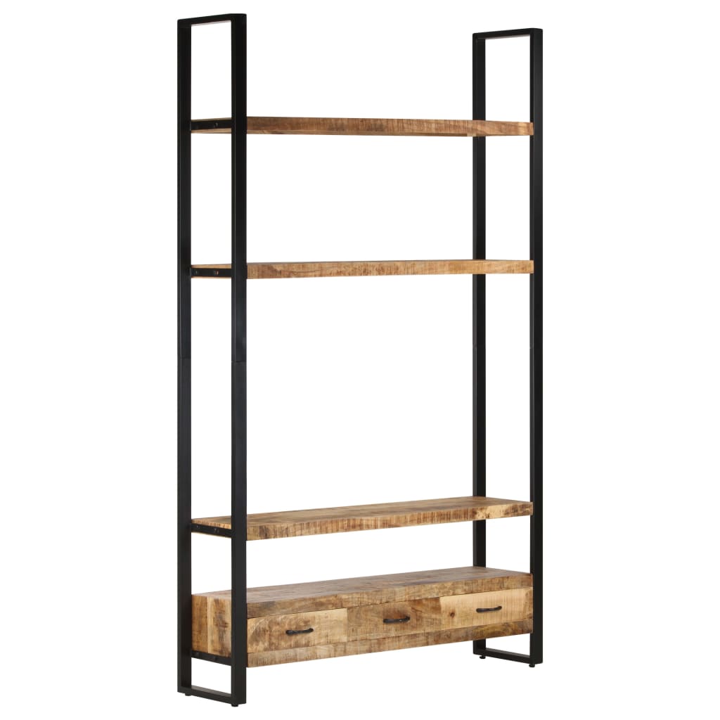 bogreol 118x30x200 cm massivt ru mangotræ